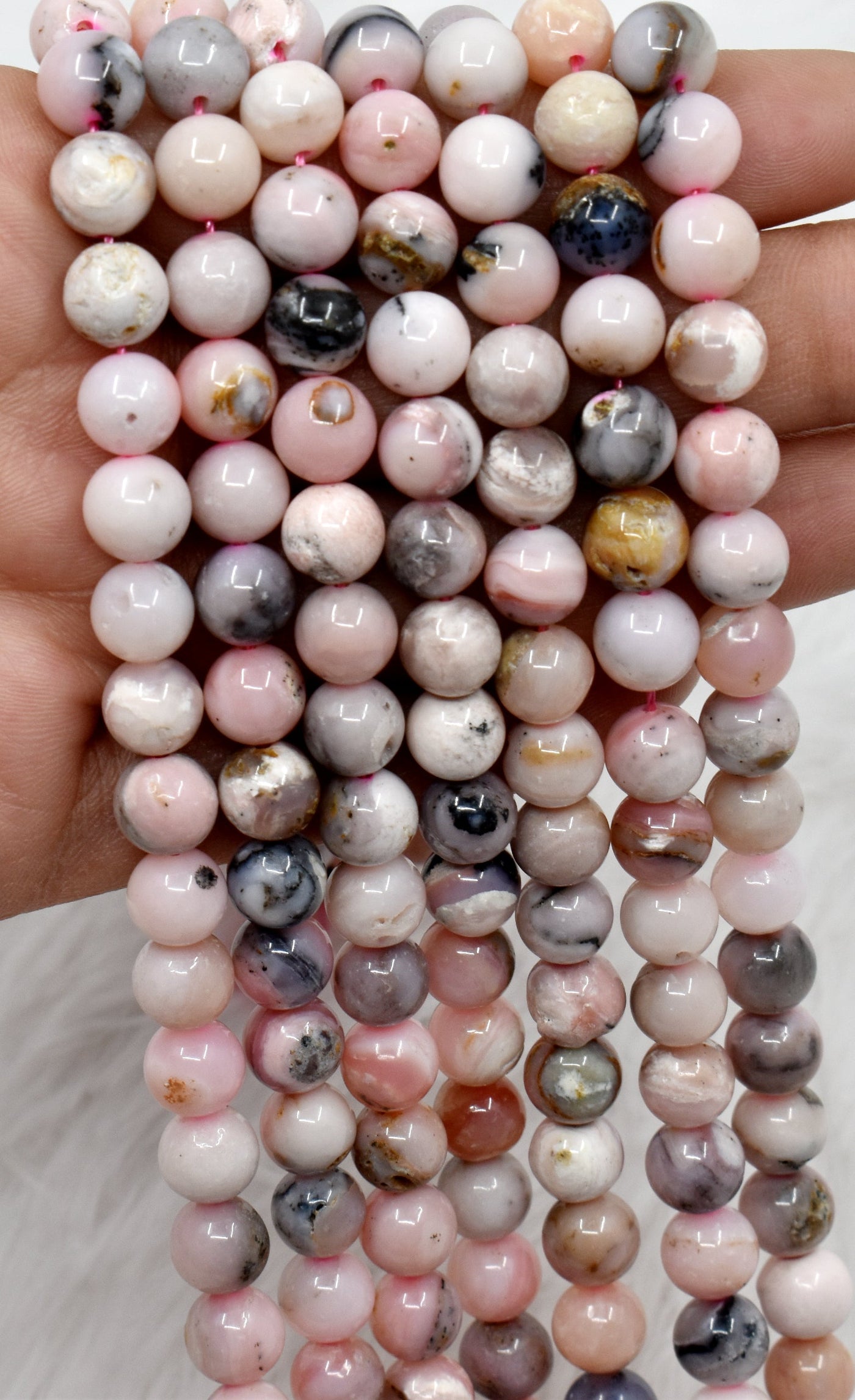 Pink Opal Beads, Natural Round Crystal Beads 6mm to 10mm