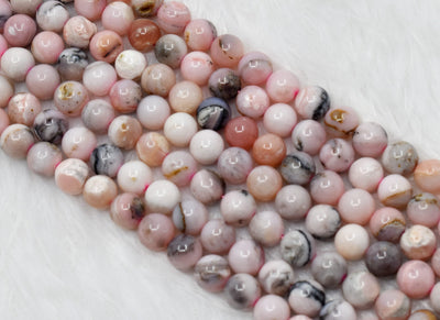 Perles rondes en opale rose de grade A de 6 mm