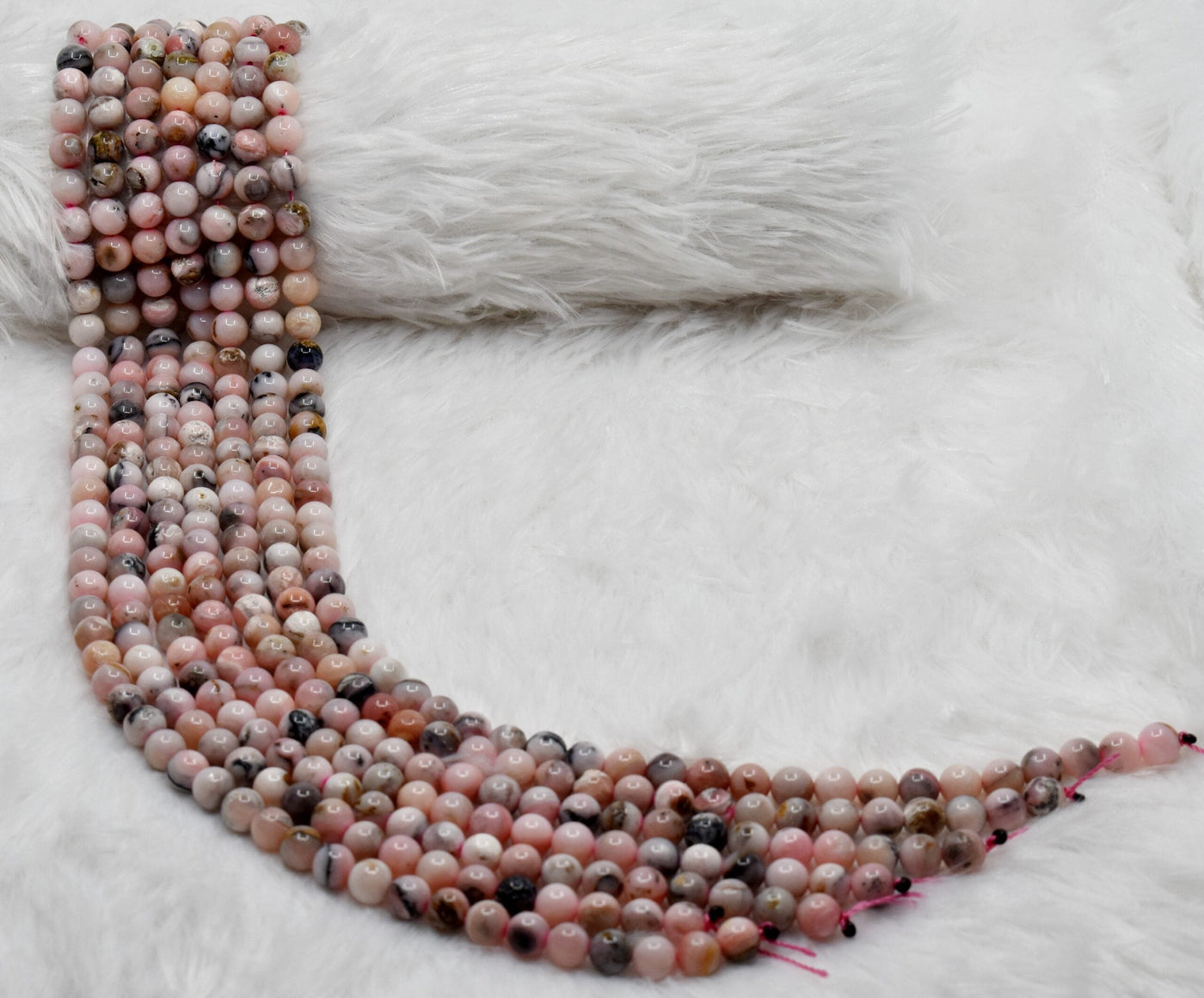 Perles rondes en opale rose de grade A de 6 mm