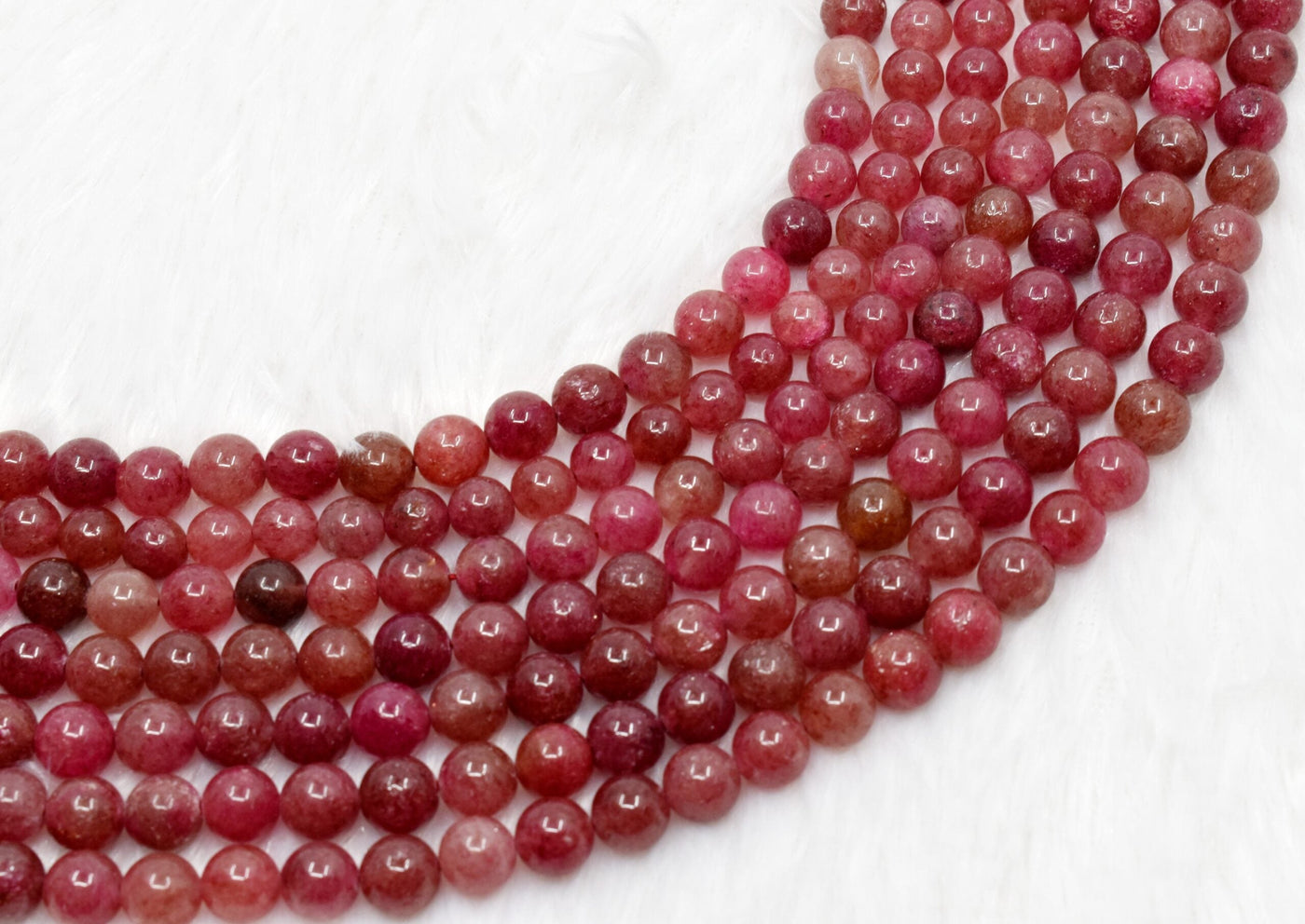 Strawberry Quartz Beads, Natural Round Crystal Beads 6mm to 10mm