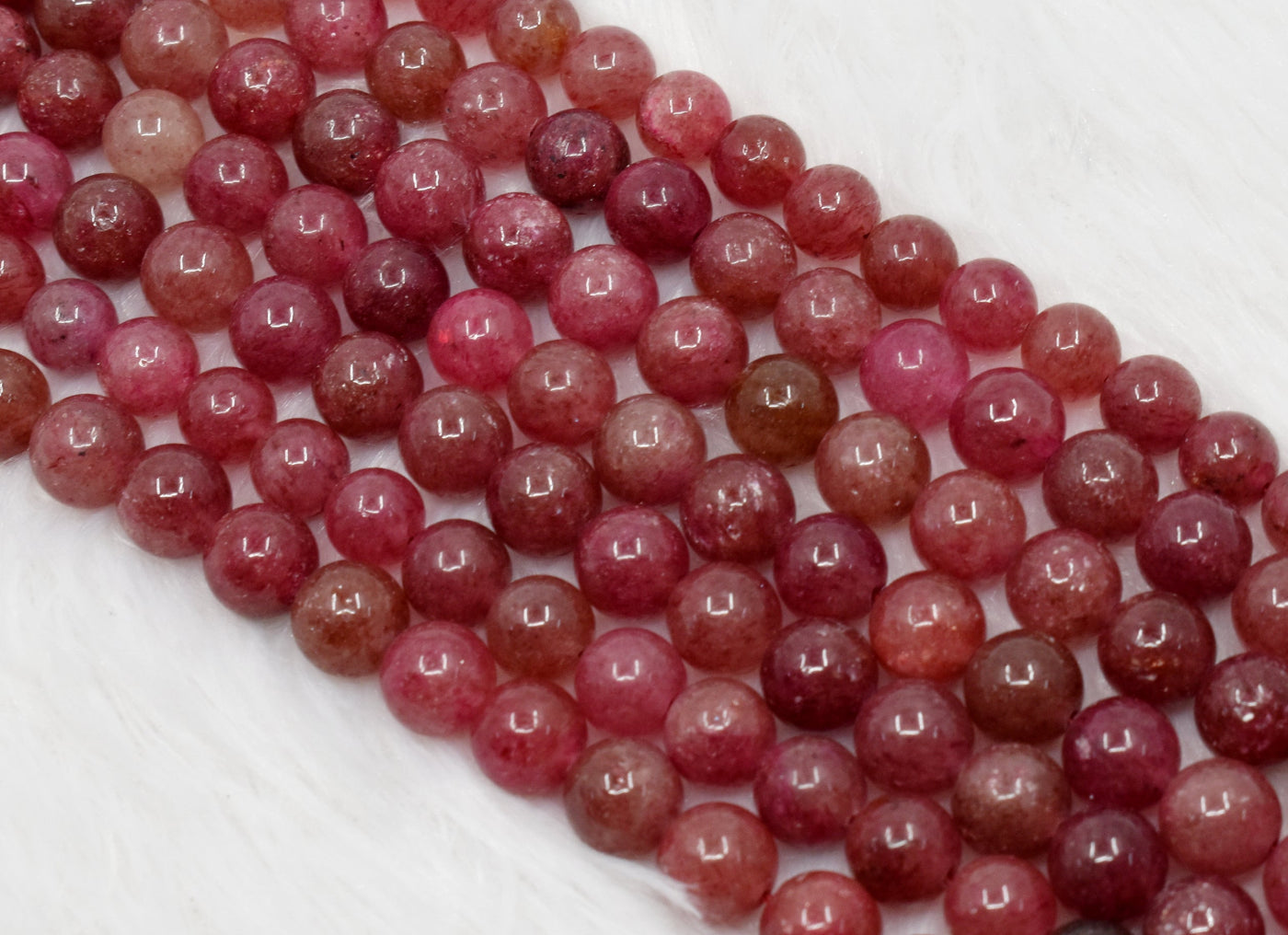 Strawberry Quartz Beads, Natural Round Crystal Beads 6mm to 10mm
