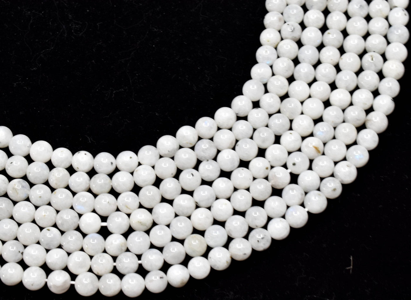 White Rainbow Moonstone Beads, Natural Round Crystal Beads 6mm to 10mm