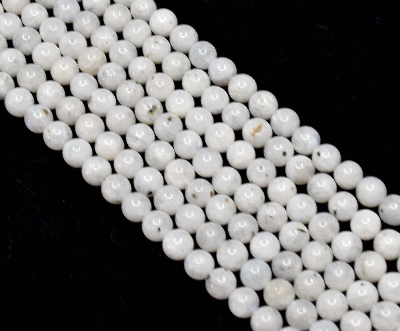 White Rainbow Moonstone Beads, Natural Round Crystal Beads 6mm to 10mm