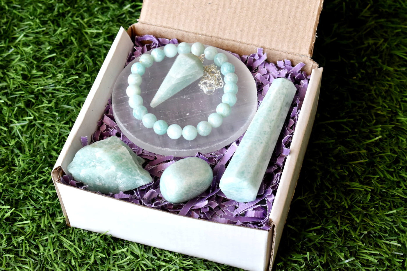 Amazonite Crystal Gift Set For Emotional Support and Protection