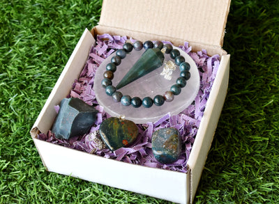 Bloodstone Crystal Gift Set For Emotional Support and Protection, Real Polished Gemstones.