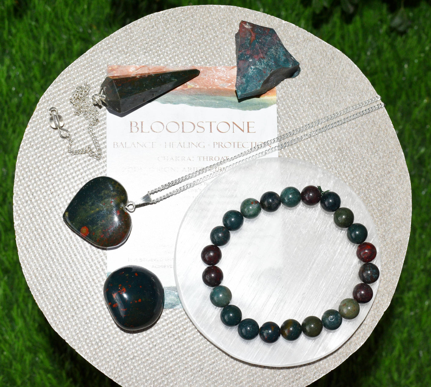 Bloodstone Crystal Gift Set For Emotional Support and Protection, Real Polished Gemstones.