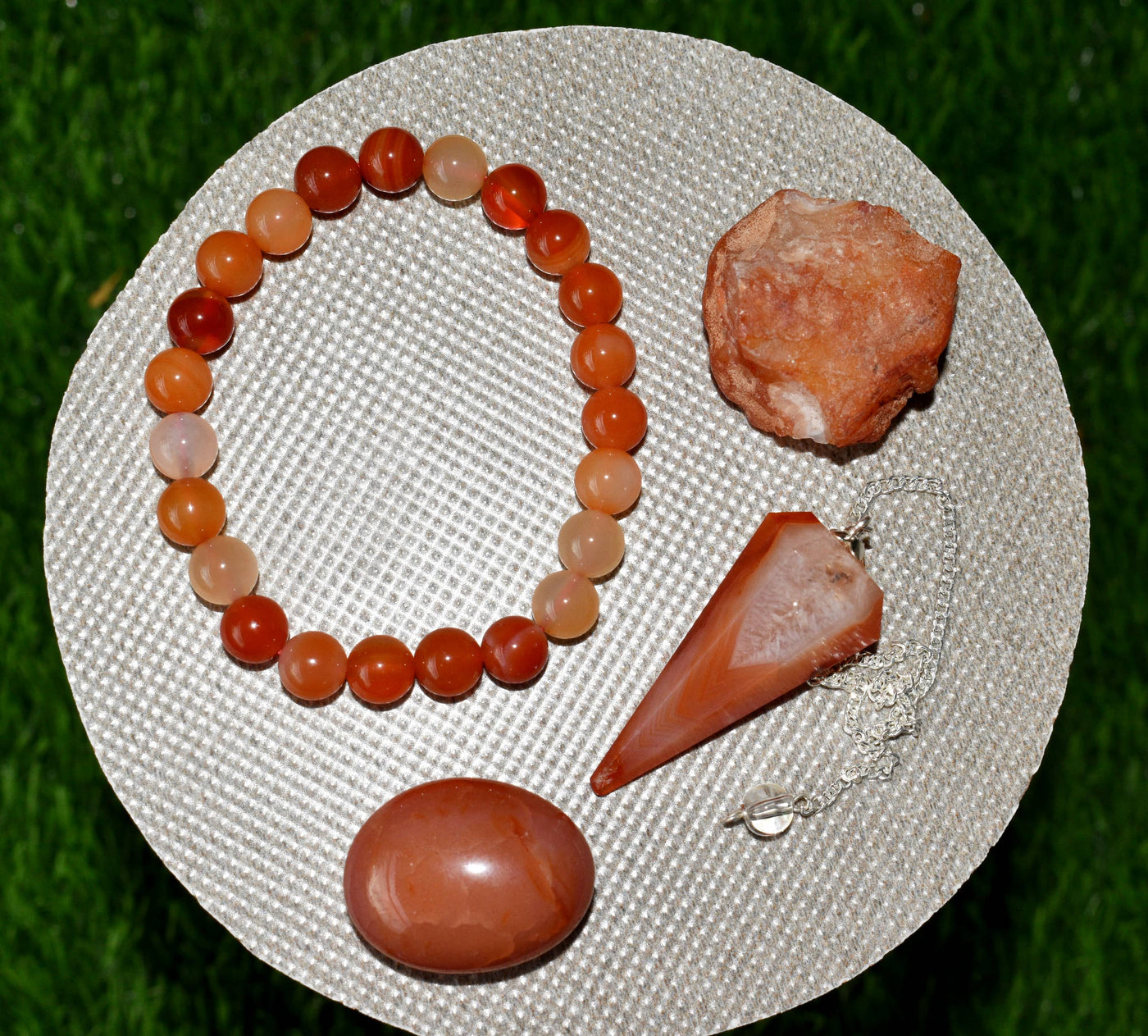 Carnelian Crystal Gift Set For Emotional Support and Protection, Real Polished Gemstones.