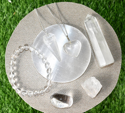 Crystal Quartz Gift Set For Emotional Support and Protection, Crystal Polished Gemstones.