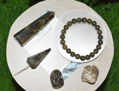 Labradorite Crystal Gift Set For Emotional Support and Protection, Real Polished Gemstones.