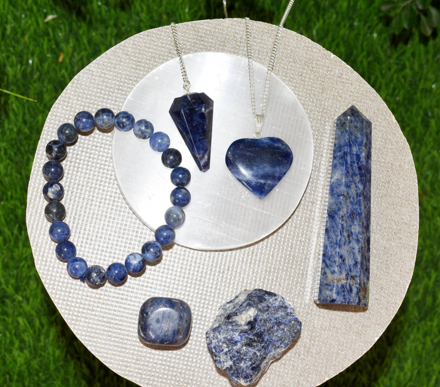 Sodalite Crystal Gift Set For Emotional Support and Protection, Real Polished Gemstones.