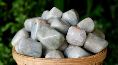 Aquamarine Tumbled Stones, Genuine A Grade Crystals -High quality