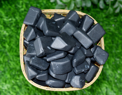 Black Shungite Tumbled Crystals (Elimination Toxins and Clarity )