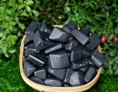 Black Shungite Tumbled Crystals (Elimination Toxins and Clarity )