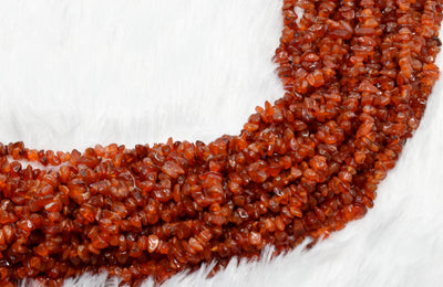 Uncut Raw Carnelian Crystal Chip Beads for Necklace (Manifestation and Passion)