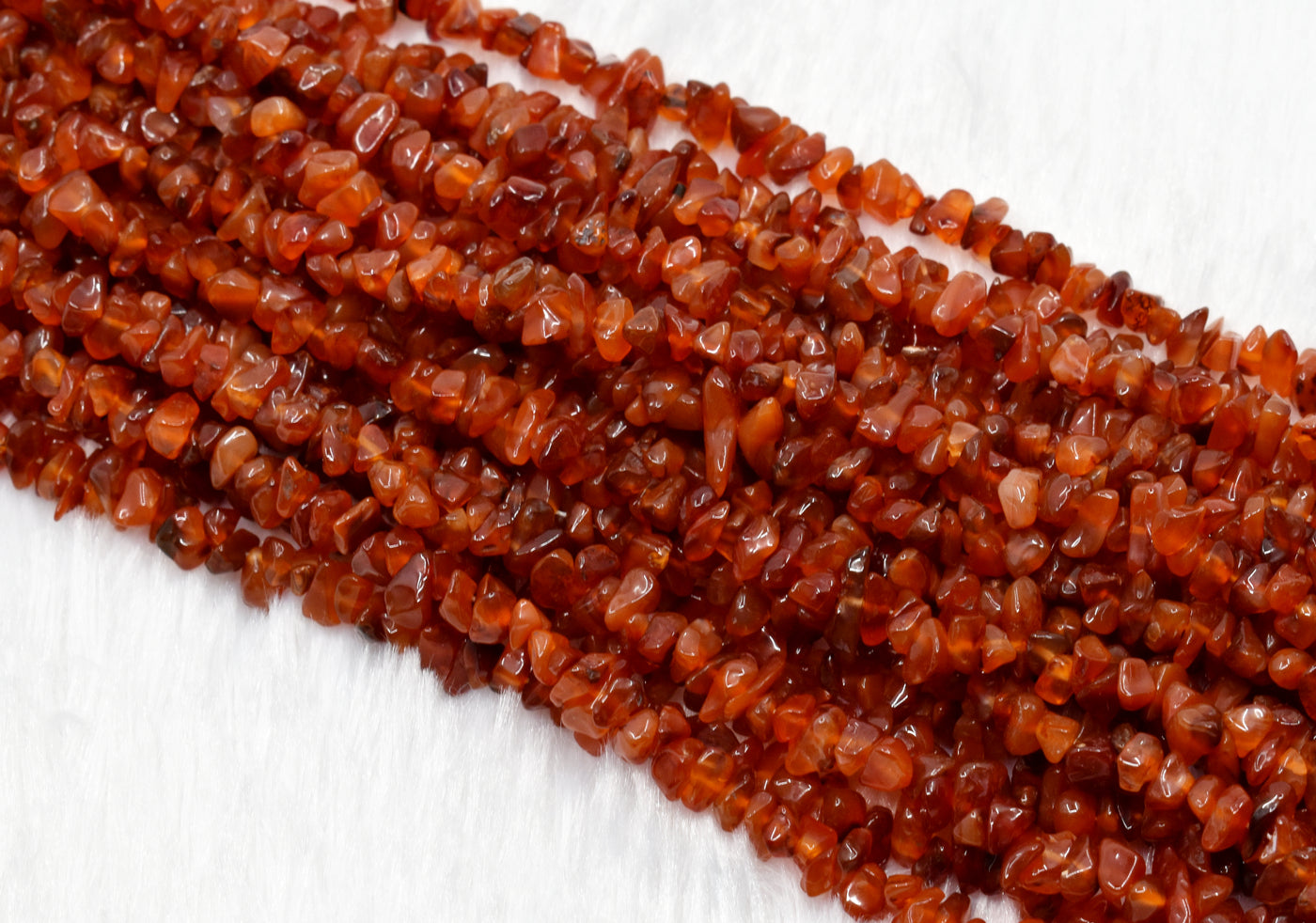 Uncut Raw Carnelian Crystal Chip Beads for Necklace (Manifestation and Passion)