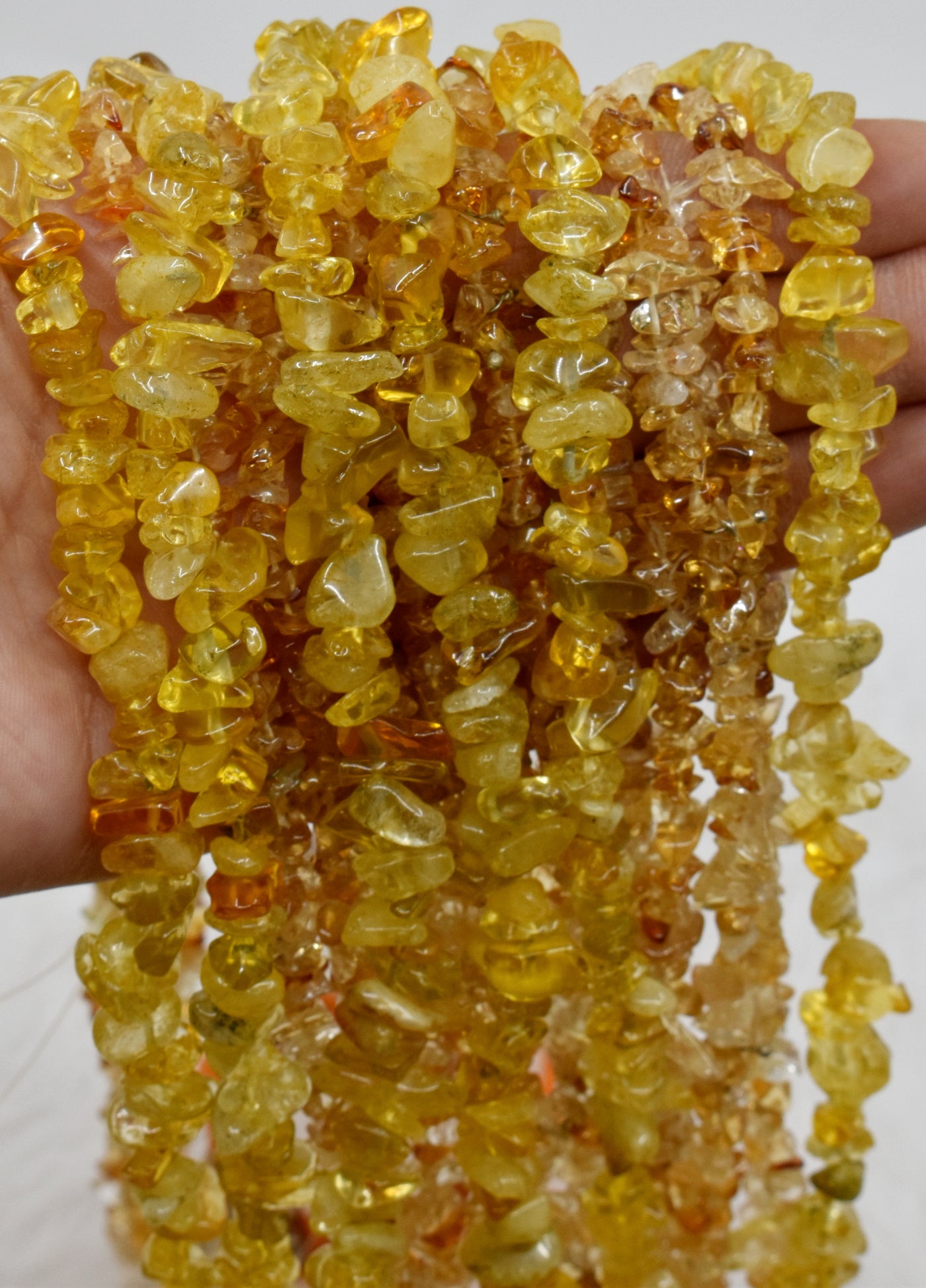 Uncut Raw Citrine Crystal Chip Beads for Necklace (Protection and Anxiety Relief)