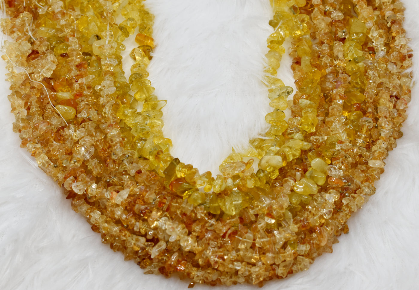 Uncut Raw Citrine Crystal Chip Beads for Necklace (Protection and Anxiety Relief)
