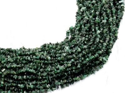 Uncut Raw Emerald Crystal Chip Beads for Necklace (Intuition and Power)