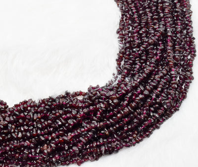 Uncut Raw Garnet Crystal Chip Beads for Necklace (Manifestation and Power)