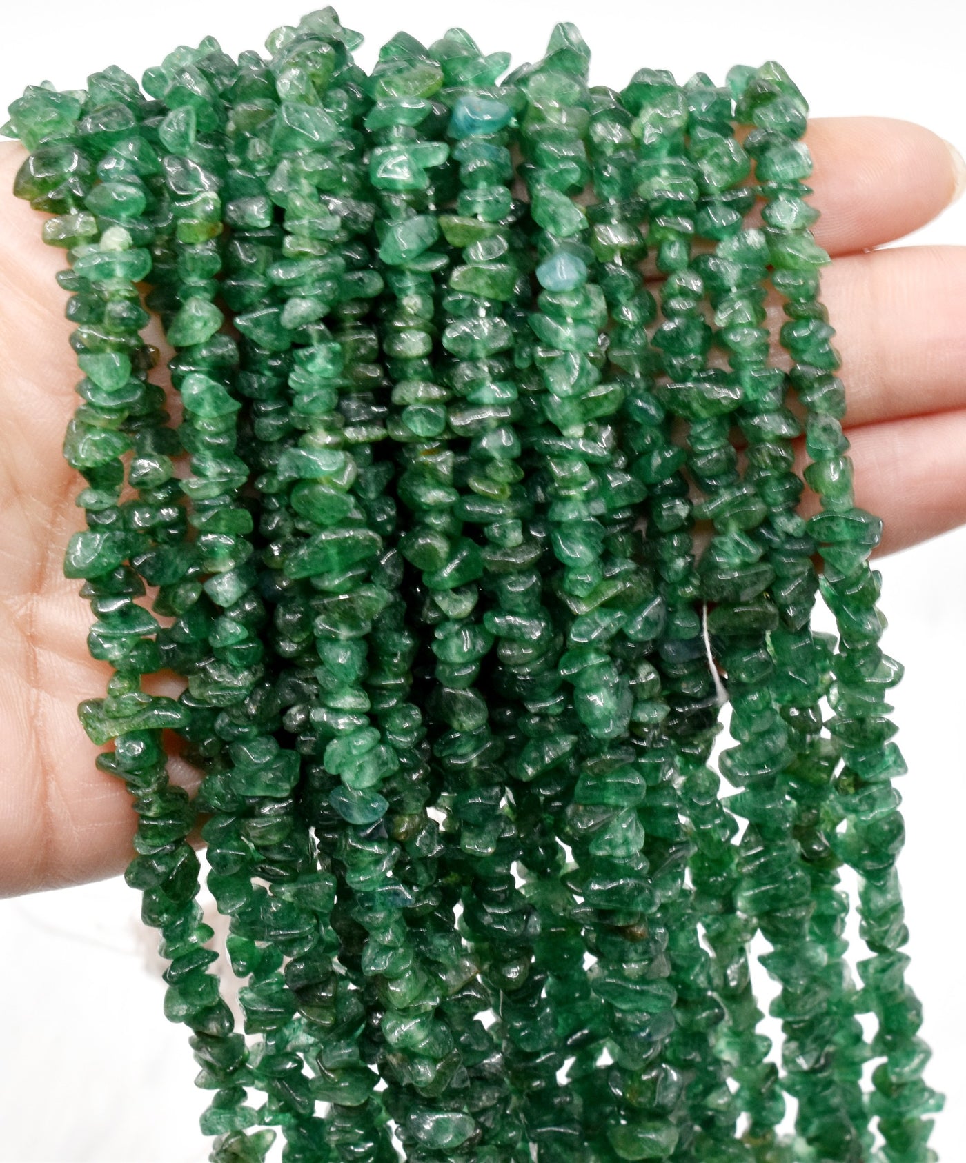 Uncut Raw Grosullar Jade Crystal Chip Beads for Necklace (Confidence and Determination )