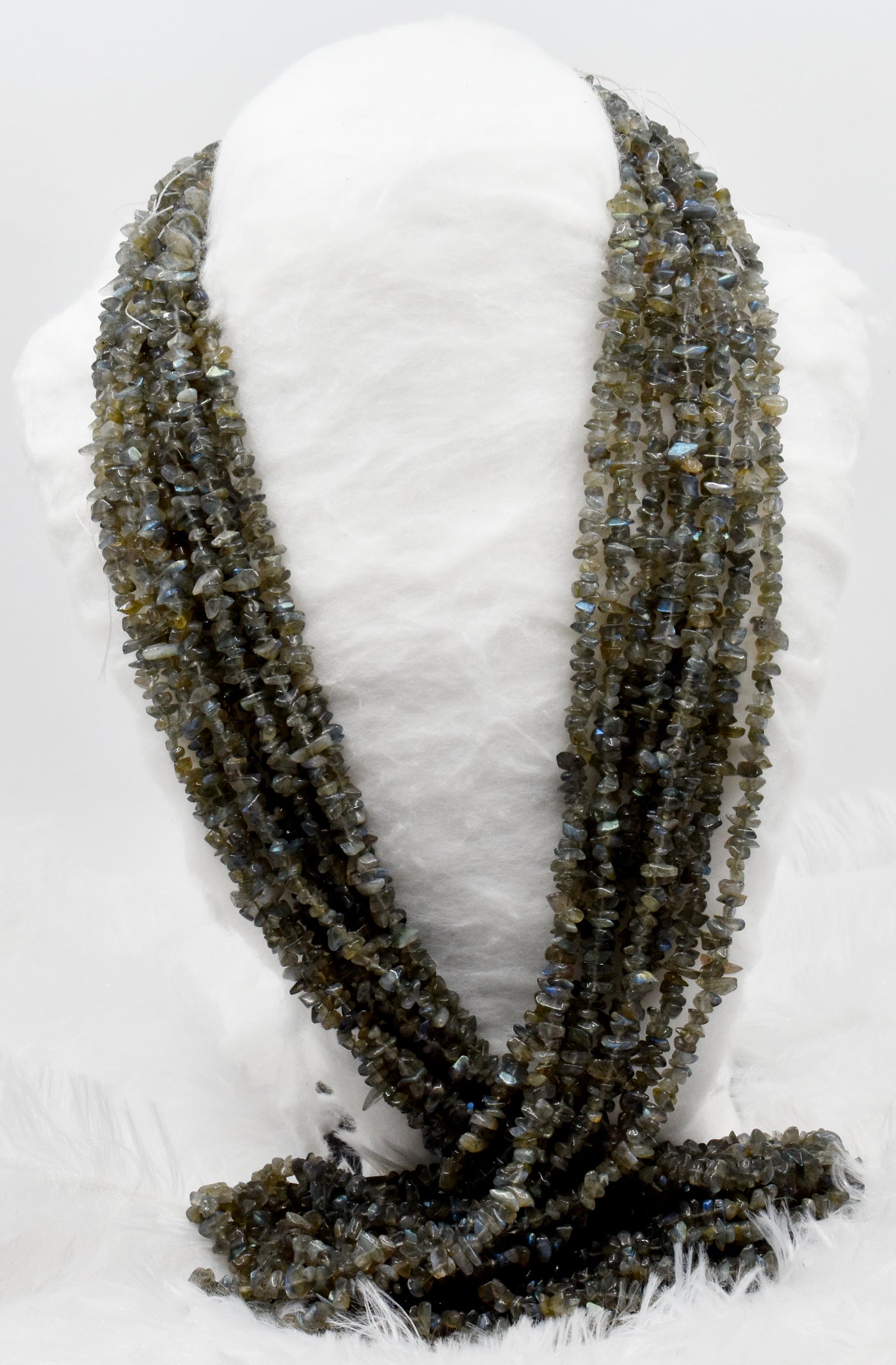 Uncut Raw Labradorite Crystal Chip Beads for Necklace (Expanded Awareness and Intuition)