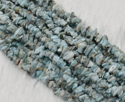 Uncut Raw Larimar Crystal Chip Beads for Necklace (Self Discovery and Wisdom)