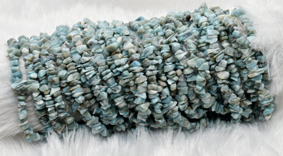 Uncut Raw Larimar Crystal Chip Beads for Necklace (Self Discovery and Wisdom)