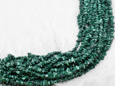 Uncut Raw Malachite Crystal Chip Beads for Necklace (Leadership and Travel)