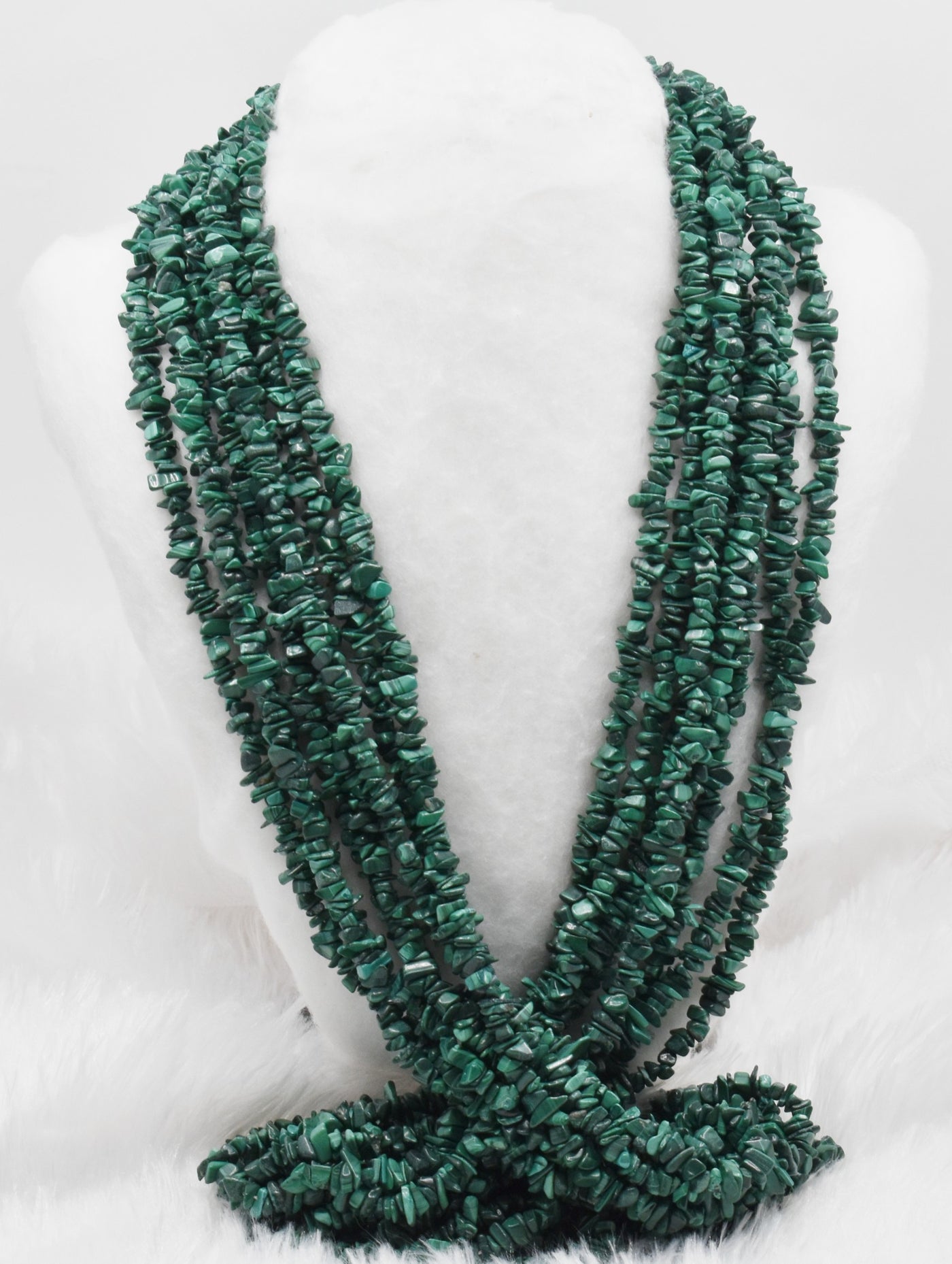 Uncut Raw Malachite Crystal Chip Beads for Necklace (Leadership and Travel)