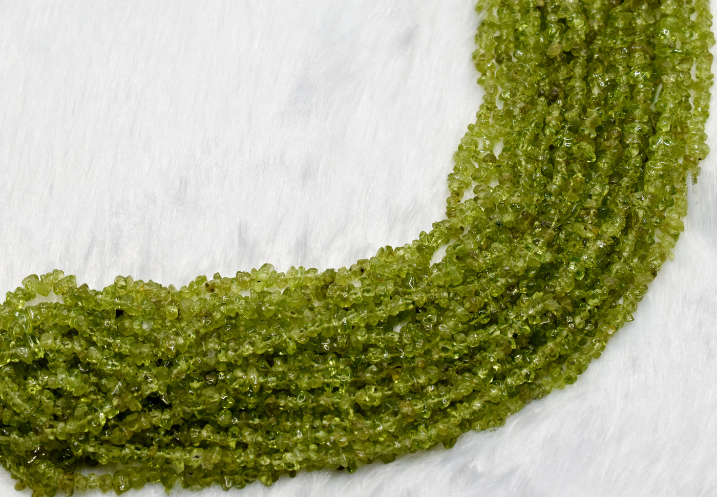 Uncut Raw Peridot Crystal Chip Beads for Necklace (Alignment Of Chakra and Chakra Cleansing )