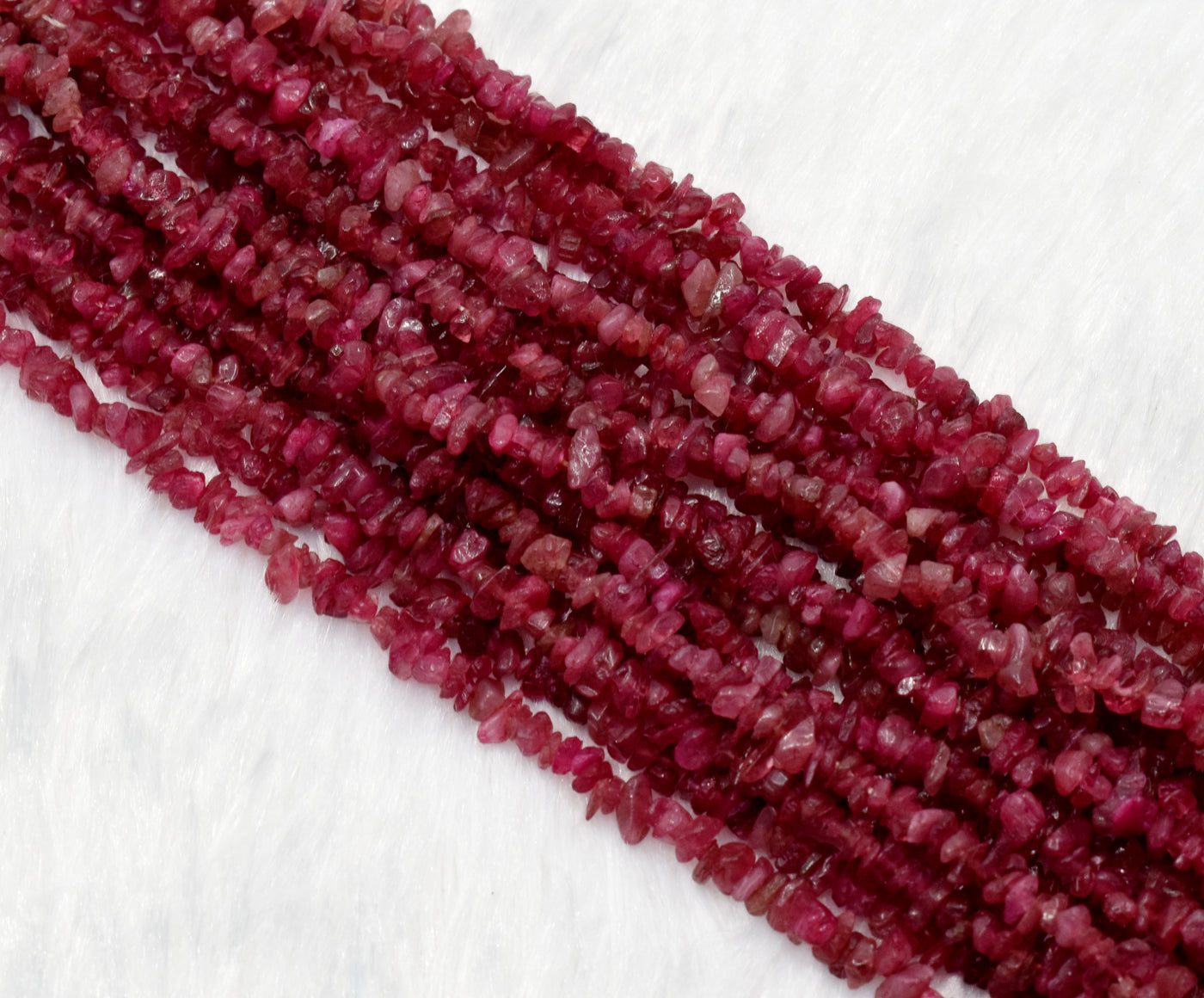 Uncut Raw Pink Tourmaline Crystal Chip Beads for Necklace (Generosity and Passion)