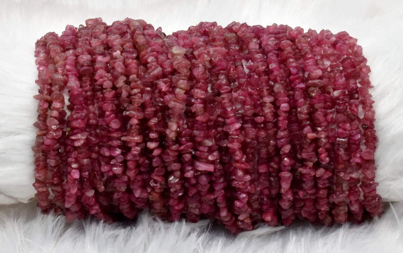 Uncut Raw Pink Tourmaline Crystal Chip Beads for Necklace (Generosity and Passion)