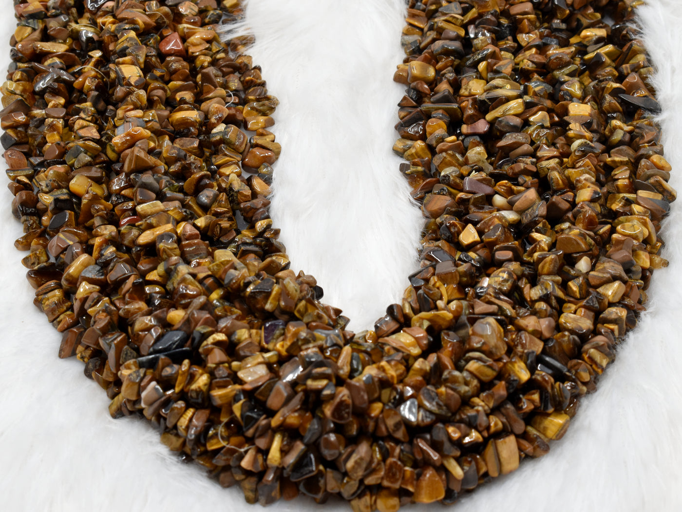 Uncut Raw Tiger Eye Crystal Chip Beads for Necklace (Creativity and Intuition)