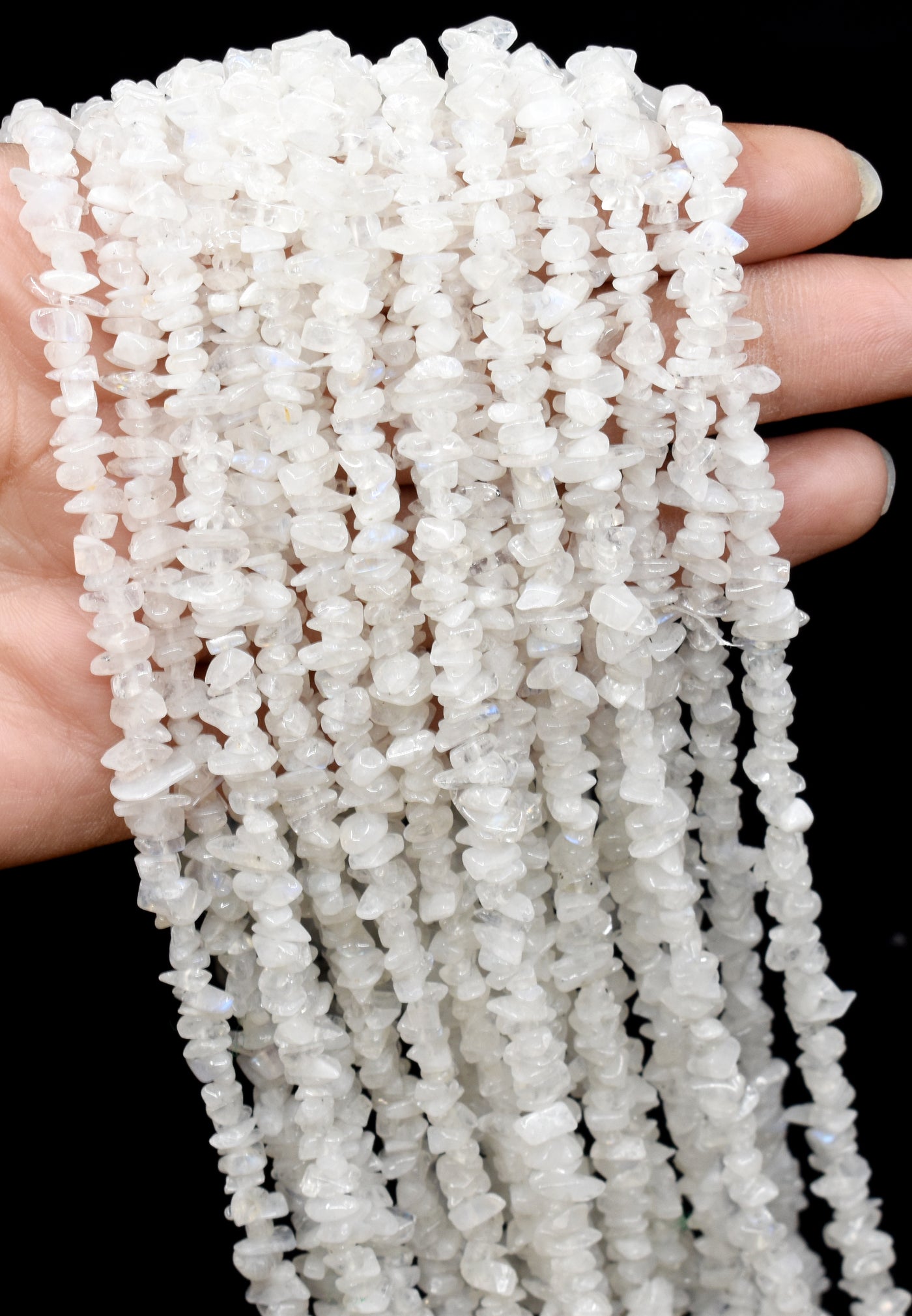 Uncut Raw White Rainbow Crystal Chip Beads for Necklace (Growth and Inspiration)