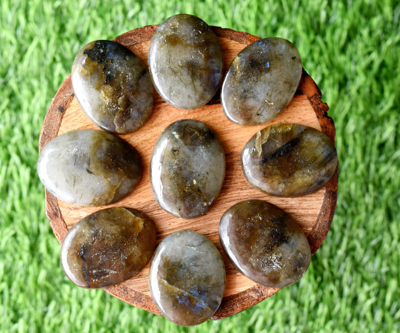Bulk Lot 50pcs Labradorite Worry Stone for crystal healing (Pocket Palm Stone / Thumb Stone)