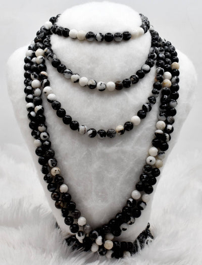 Perles rondes de 4 mm, 6 mm, 8 mm, 10 mm, 12 mm en jaspe zébré noir et blanc AAA 