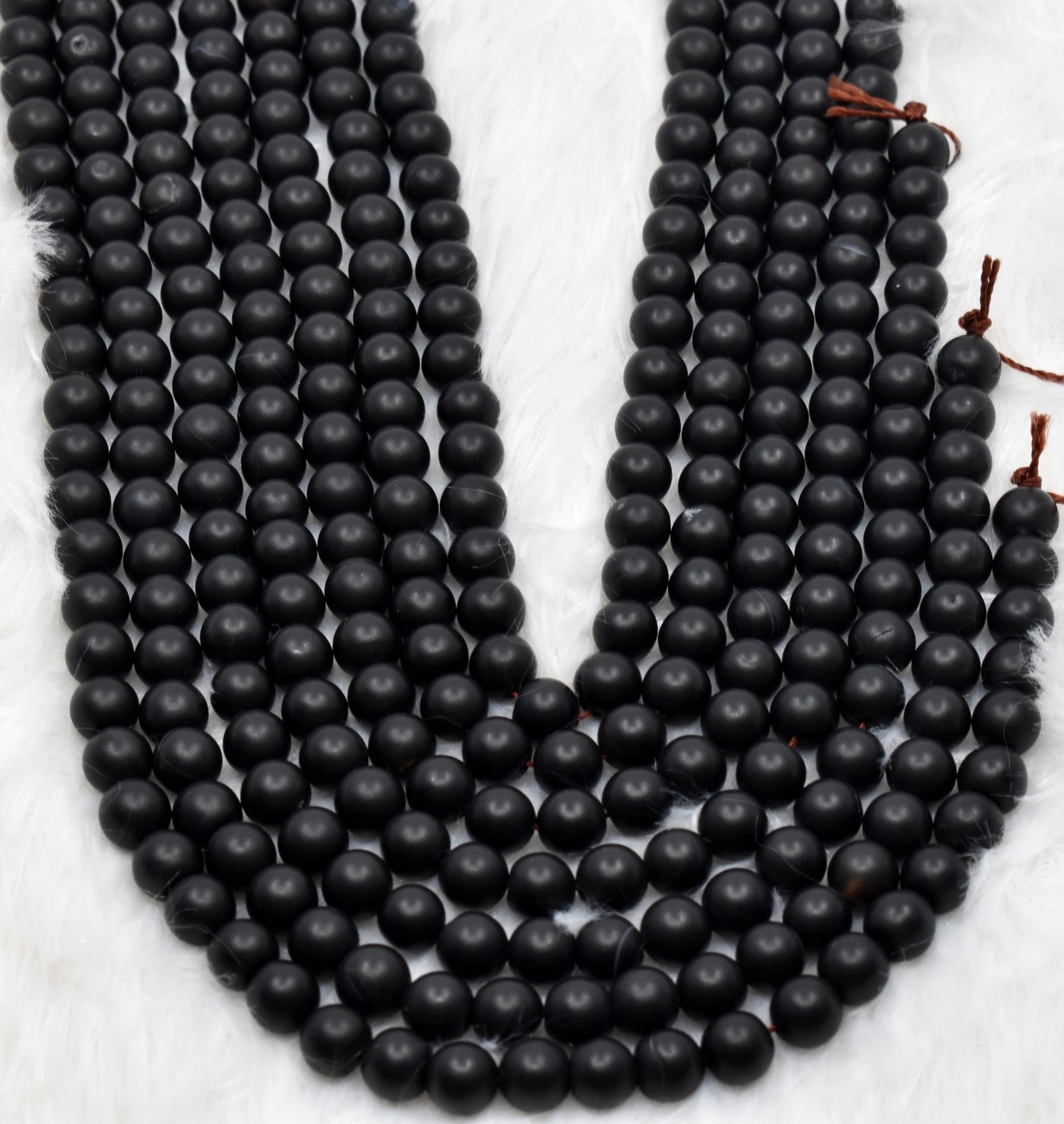 Matt Black Onyx Beads, Natural Round Crystal Beads 6mm to 10mm