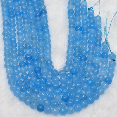 Chalcedony  Dyed Beads, Natural Round Crystal Beads 6mm to 10mm