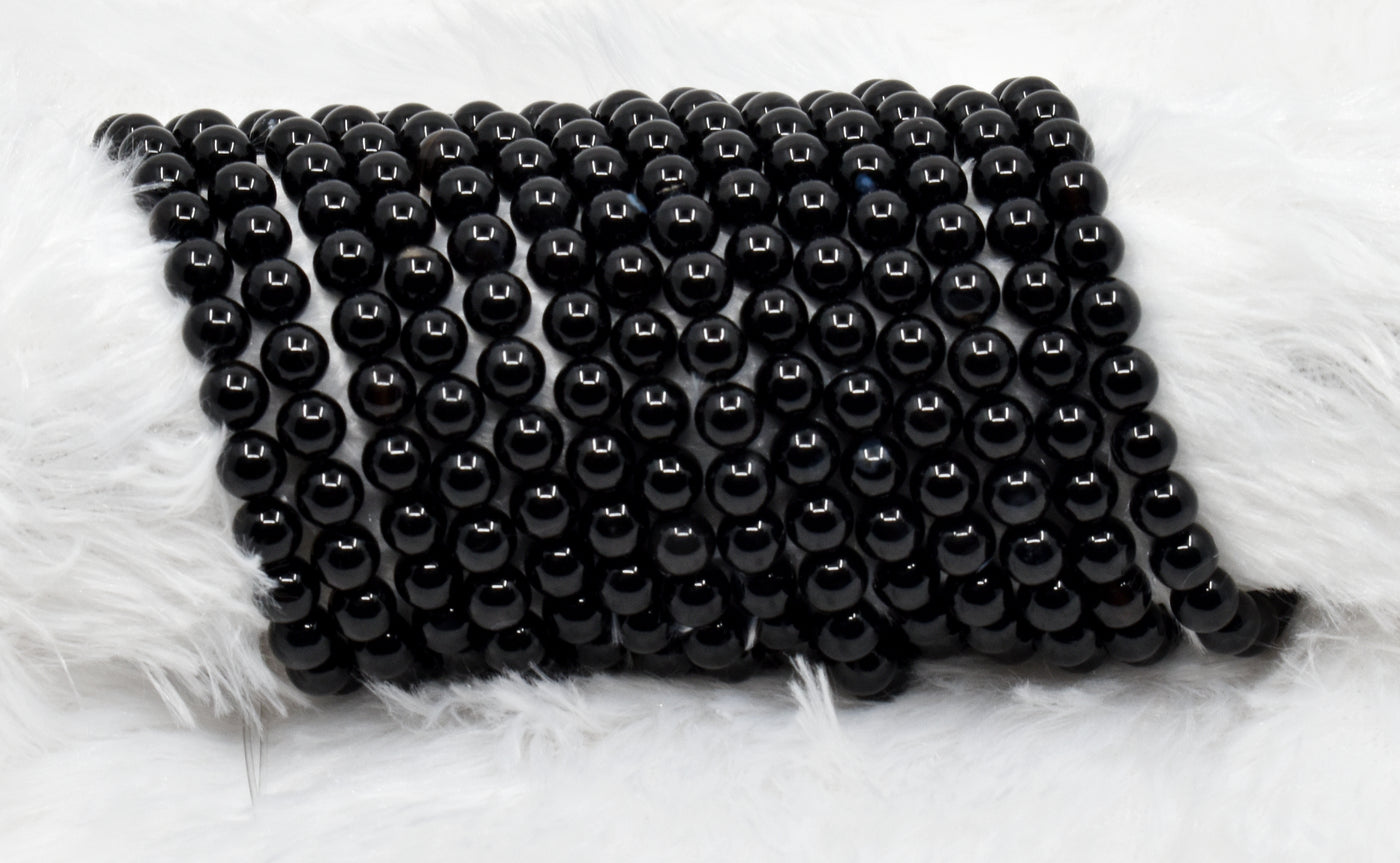 Black Onyx Beads, Natural Crystal Round Beads 4mm to 16mm