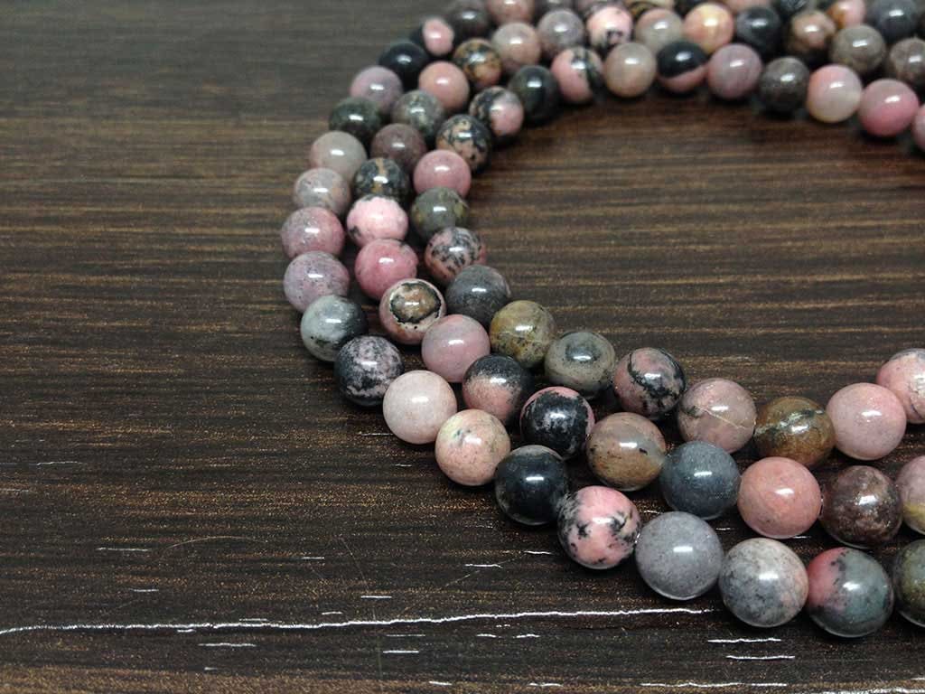 One (1) Natural 6mm Rhodonite Jap Mala With 108 Prayer Beads Perfect For Mediation Spiritual Prayer mala Rhodonite ~ JP157