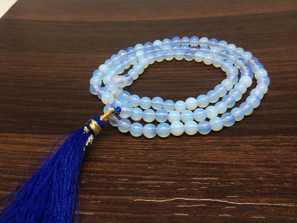 One (1) Natural 6mm Opal Mala With 108 Prayer Beads Perfect For Mediation Jap mala Prayer mala Necklace ~ JP147