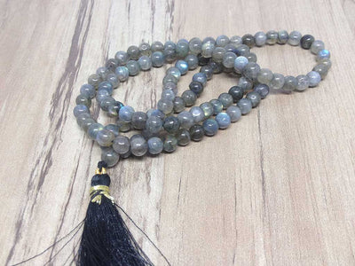 Natural 6mm Labradorite AAA Mala With 108 Prayer Beads, Labradorite Prayer Mala Necklace