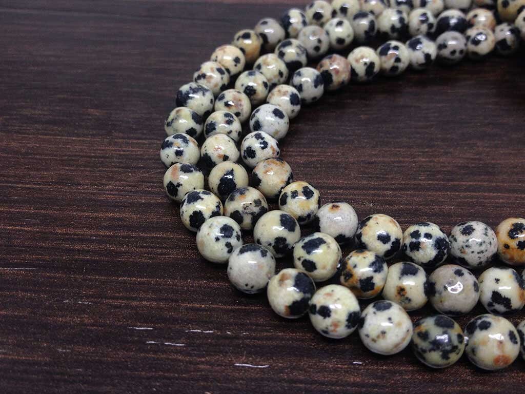 One (1) Natural 6mm Dalmatian Jasper Mala With 108 Prayer Beads For Mediation Dalmatian Jasper Jap Mala ~ JP122