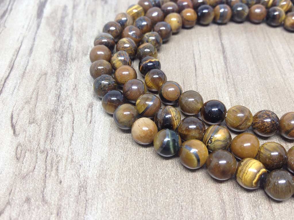 One (1) Nicely Hand Crafted 6mm Tiger Eye mala With 108 Prayer Beads Perfect For Meditation Tiger Eye jap Mala Prayer Mala Tiger Eye ~ JP169