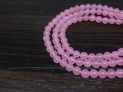 One (1) Natural 6mm Rose Quartz Mala With 108 Prayer Beads For Mediation Rose Quartz Jap Mala ~ ML6-ROS-6P