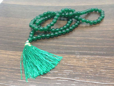 Natural Green Jade Beads Mala - 108 Prayer Beads For Mediation