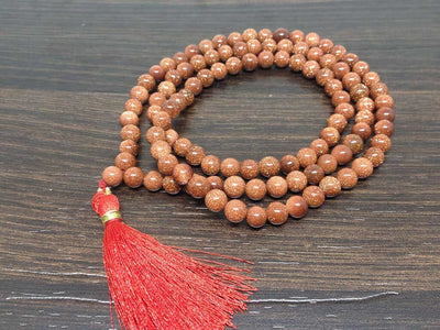 One (1) Natural 6mm Red Sandstone Mala With 108 Prayer Beads Perfect For Mediation Red Sandstone Jap mala ~ Mala Necklace ~ JP155