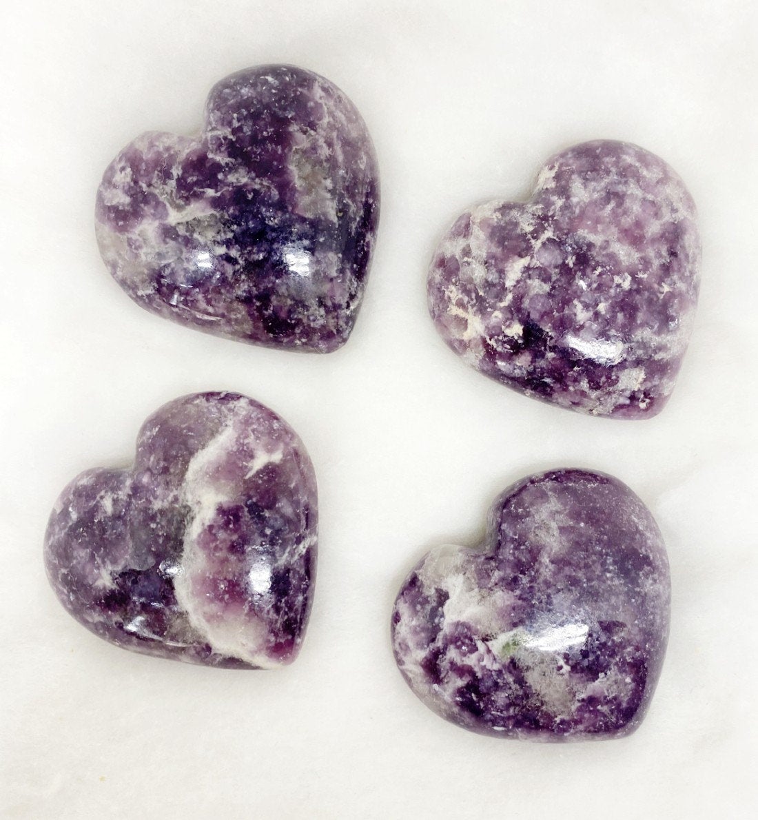Buy The Best Lepidolite Crystal Hearts Products Online - Soothing Crystals