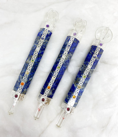 Lapis Lazuli Chakra Healing Wand withCrystal Merkaba Star Lapis Lazuli Healing Stick