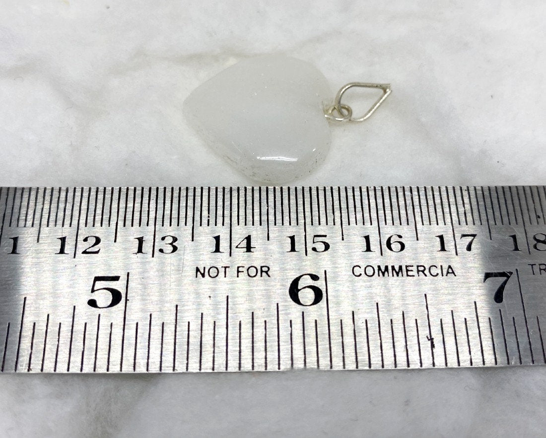 Crystal Quartz Flat Heart Pendant Stone Pendants